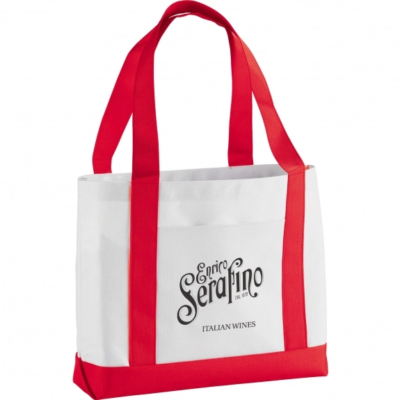 REd Colored Handle Logo Boat Tote - 18.5"w x 12"h x 4"d