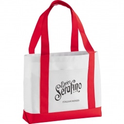 REd Colored Handle Logo Boat Tote - 18.5"w x 12"h x 4"d
