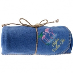 Blue Eco-Friendly Embroidered Blanket
