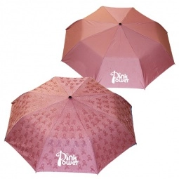Pink - Mood Color Changing Custom Umbrella - Ribbons - 42"