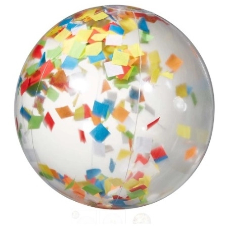 Shaken - Clear Confetti Custom Beach Ball - Multi-Color - 16"