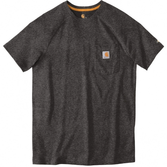 Carbon Heather - Carhartt Force Cotton Delmont Custom Short Sleeve T-Shirt