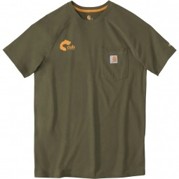 Moss - Carhartt Force Cotton Delmont Custom Short Sleeve T-Shirt