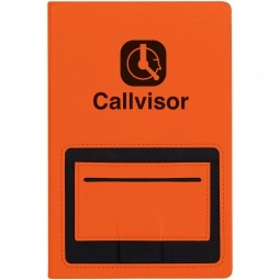 Orange Executive Pocket Lined Custom Notebook - 6"w x 8"h