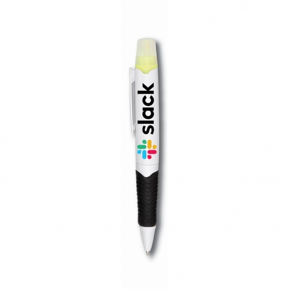 White Full Color 2-in-1 Promotional Pen w/ Highlighter