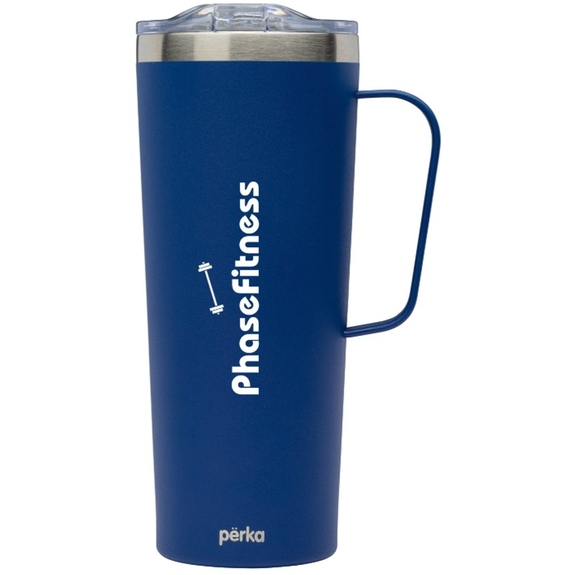 Navy Perka&#174; Winston Double Wall Promotional Mug - 28 oz.