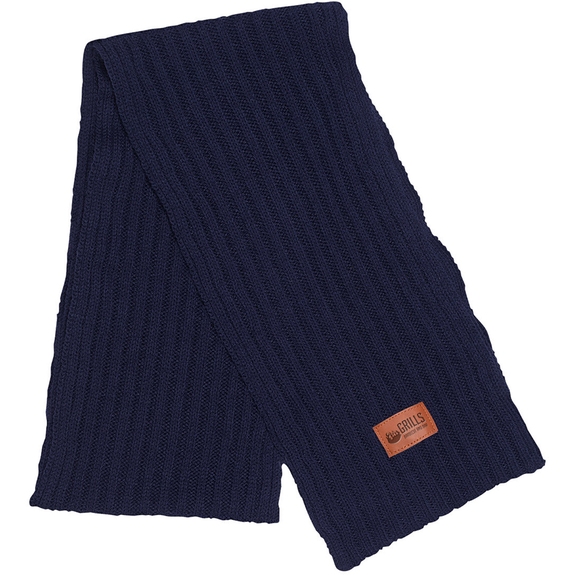 Navy - Leeman Rib Knit Custom Scarf