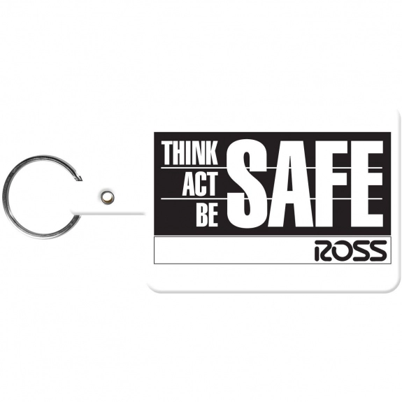 Solid White Large Rectangle Soft Custom Key Tags