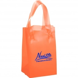 Tangerine Translucent Frosted Soft Loop Promo Shopping Bag