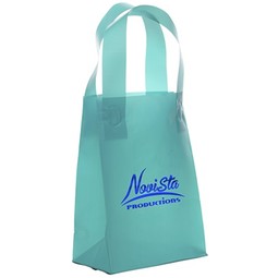 Teal Translucent Frosted Soft Loop Promo Shopping Bag