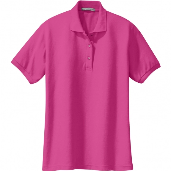 Tropical Pink Port Authority Silk Touch Custom Polo - Women's
