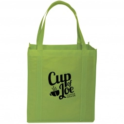 Lime Green Reusable Shopping Imprinted Tote Bag
