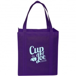 Purple Reusable Shopping Imprinted Tote Bag