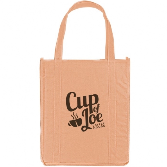 Tan Reusable Shopping Imprinted Tote Bag