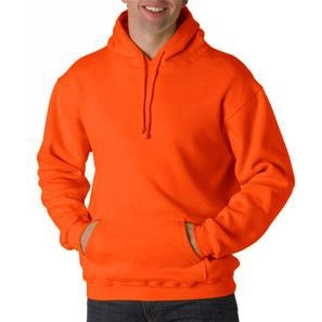 Bright Orange Bayside Hooded Custom Fleece Pullover