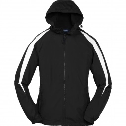 Black Sport-Tek Fleece-Lined Colorblock Custom Jacket - Youth