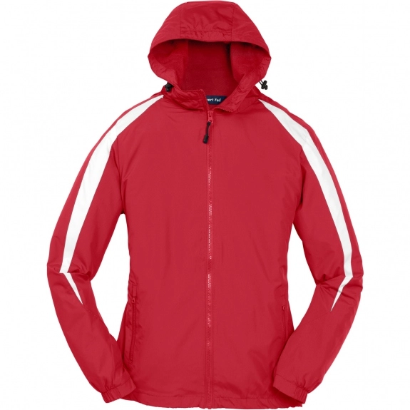 True Red Sport-Tek Fleece-Lined Colorblock Custom Jacket - Youth