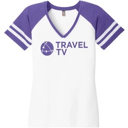 White/Heather purple District Made Game Custom T-Shirts - Women's