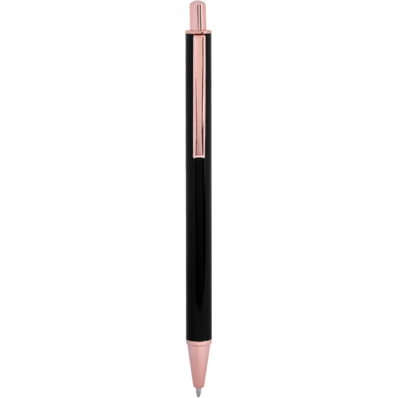 Black Aluminum Custom Pen w/ Rose Gold Accents
