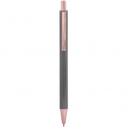 Gray Aluminum Custom Pen w/ Rose Gold Accents