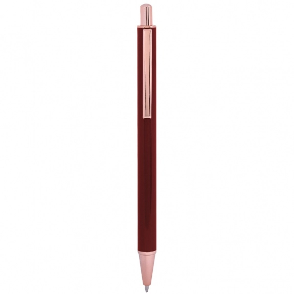 Red Aluminum Custom Pen w/ Rose Gold Accents