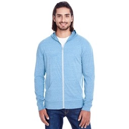 Royal Blue - Threadfast Triblend Full-Zip Hooded Custom Sweatshirt