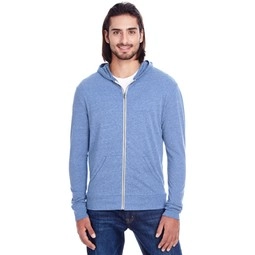 Navy Blue - Threadfast Triblend Full-Zip Hooded Custom Sweatshirt