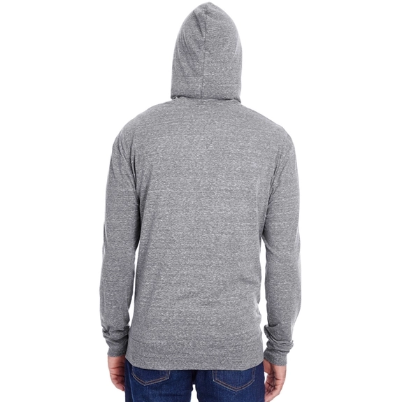 Back - Threadfast Triblend Full-Zip Hooded Custom Sweatshirt