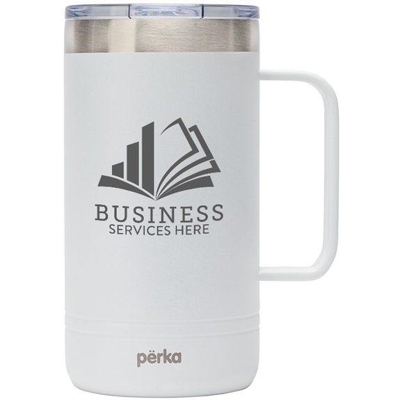 White Perka&#174; Wayfarer 304 Insulated Custom Travel Mug - 24 oz.