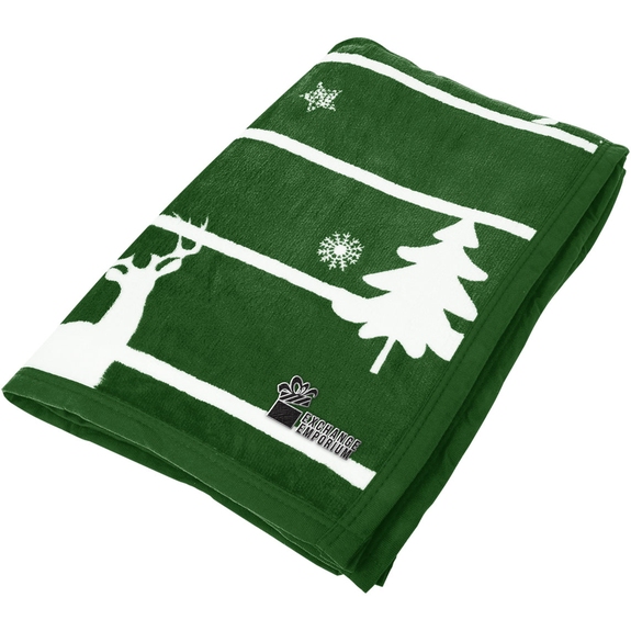 Green Winter's Nap Large Custom Holiday Throw Blanket - 60" x 80"