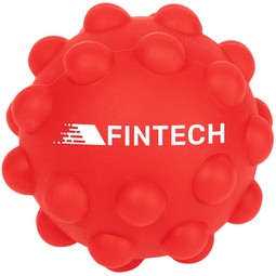 Red Push Pop Fidget Promotional Bouncing Stress Ball