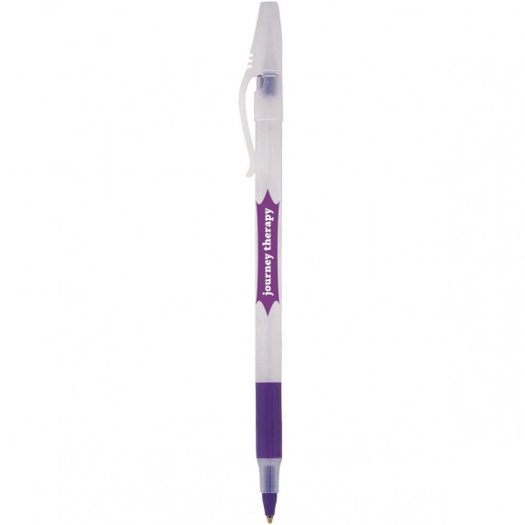 Comfort Stick Clear Translucent Promotional Pen w/ Color Grip