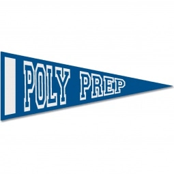 Royal Blue Colored Felt Logo Pennant - 10"w x 4"h