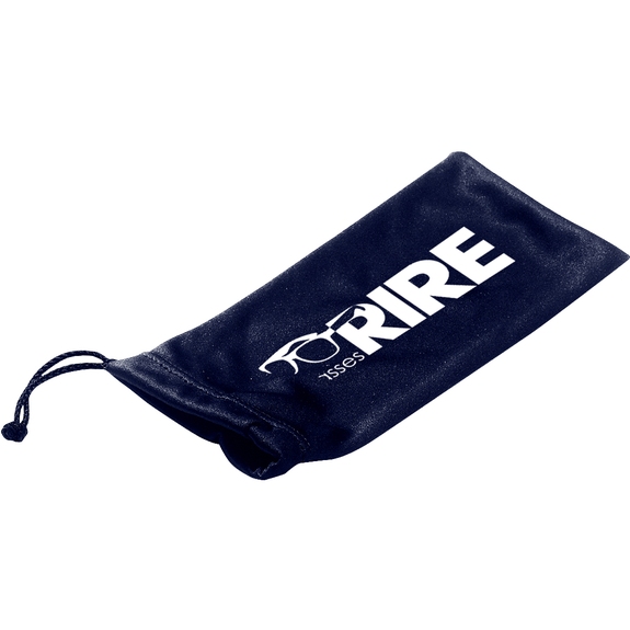 Navy - Microfiber Custom Pouches w/ Drawstring