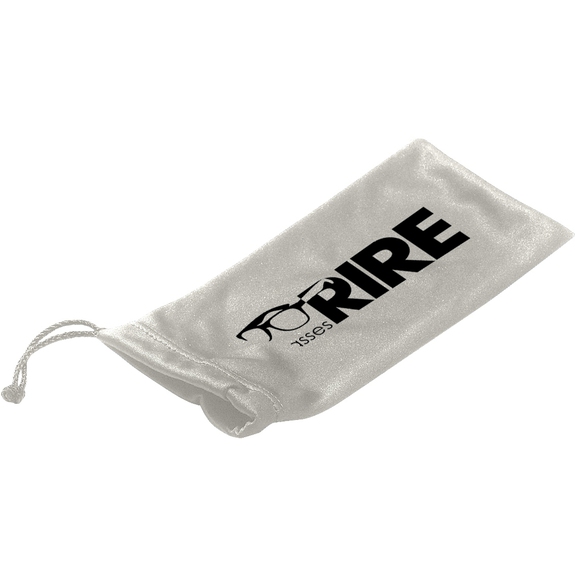 Silver - Microfiber Custom Pouches w/ Drawstring