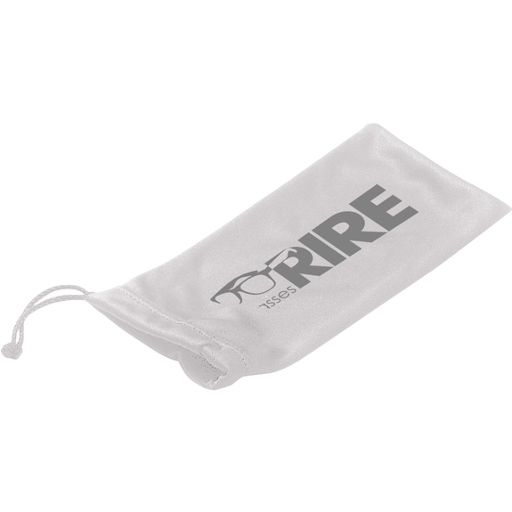 White - Microfiber Custom Pouches w/ Drawstring