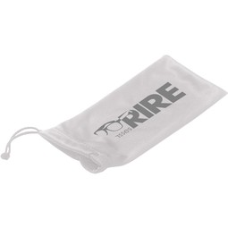 White - Microfiber Custom Pouches w/ Drawstring