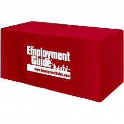 Red 3-Sided Fitted Promotional Table Cover - 4 ft.