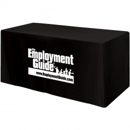 Black 3-Sided Fitted Promotional Table Cover - 4 ft.