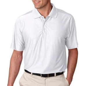 White UltraClub Cool & Dry Elite Performance Custom Polo Shirt