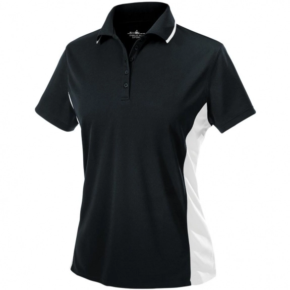 Black/white Charles River Color Blocked Moisture Wicking Custom Polo - Wome