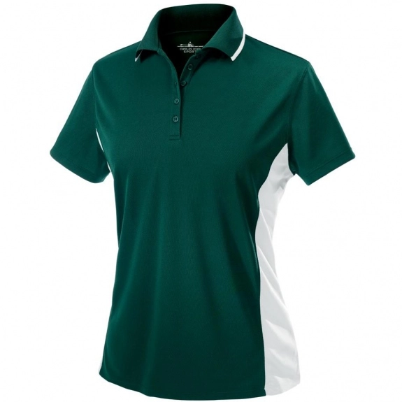 Forest/White Charles River Color Blocked Moisture Wicking Custom Polo - Wom