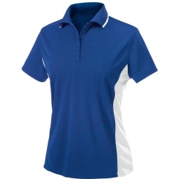 Royal/White Charles River Color Blocked Moisture Wicking Custom Polo - Wome