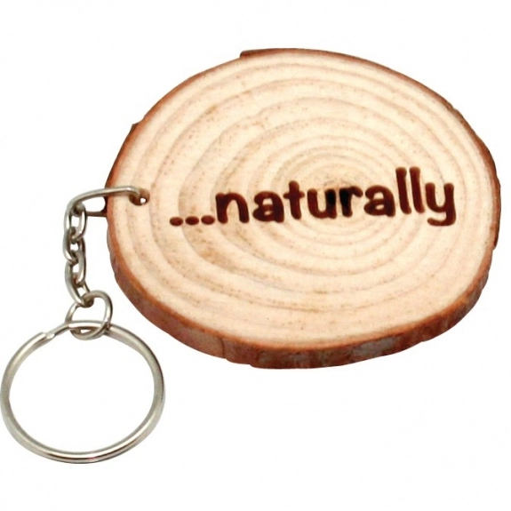 Natural Wood With Rings Custom Keychain