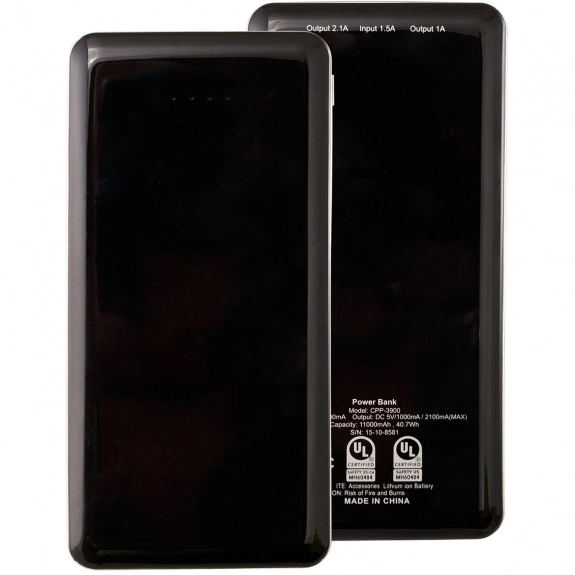 Black UL Certified Tablet Custom Power Bank - 11000 mAh