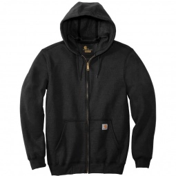 Black - Carhartt Midweight Hooded Zip-Front Custom Sweatshirt