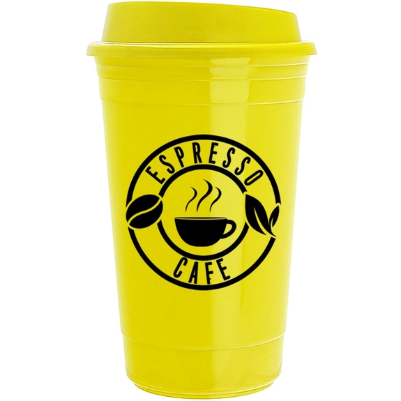 Yellow The Traveler Promotional Insulated Cup - 16 oz.