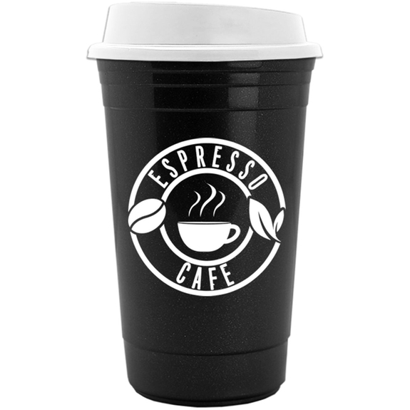 Metallic Black The Traveler Promotional Insulated Cup - 16 oz.
