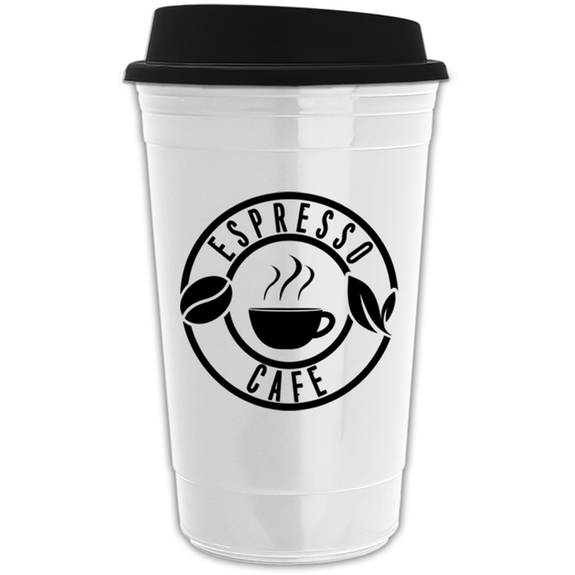White The Traveler Promotional Insulated Cup - 16 oz.