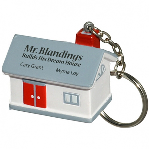 White/Gray House Custom Keychain Stress Balls